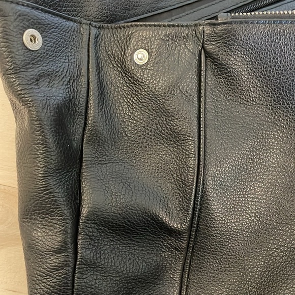 NWOT Claudia Firenze large black genuine leather top handle bag tote - Picture 10 of 16